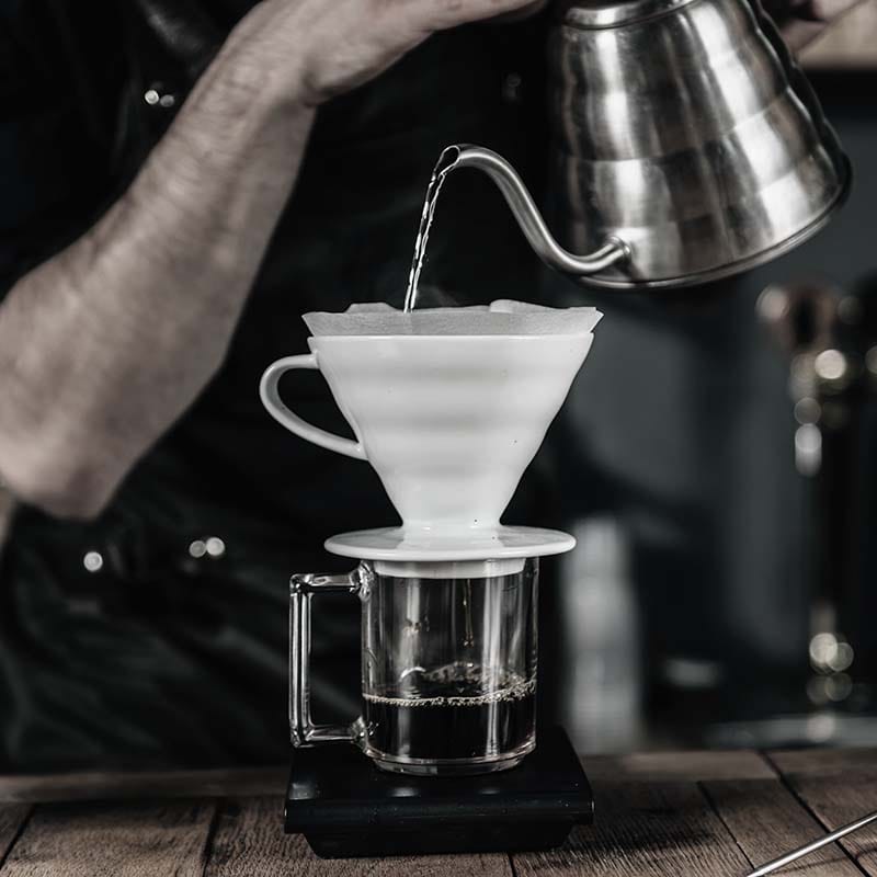 coffee brewing with pour over method