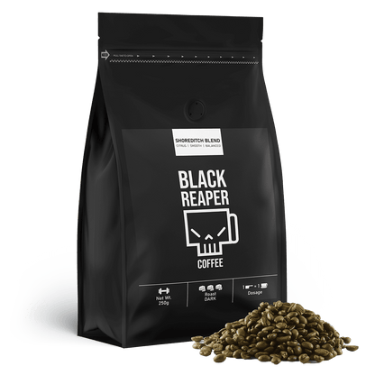 Strong black coffee shoreditch blend whole beans