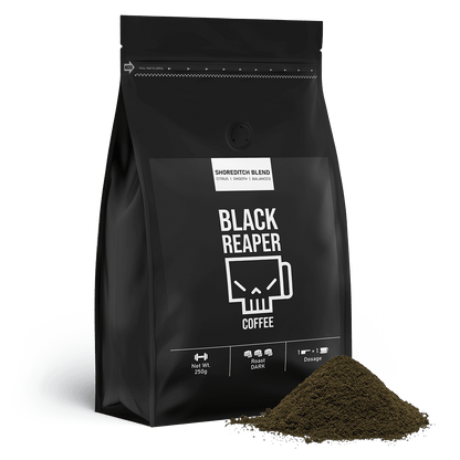 Strong black coffee shoreditch blend ground